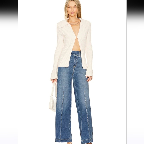 SPANX Seamed Front Wide Leg Jean in Vintage Indigo. Size SP NWT - Picture 1 of 13